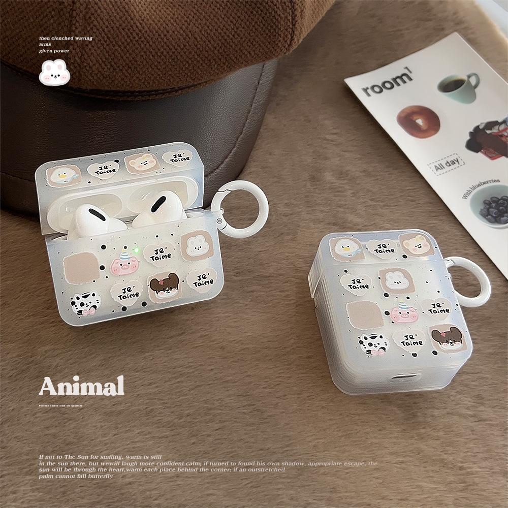 Cute little animal applies to Apple AirPods Pro 2 protective case 1/2 Bluetooth headset case 3rd generation silicone Korean style