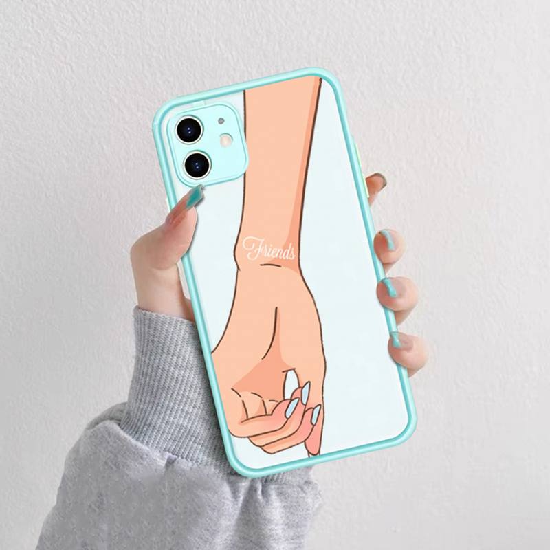 Pouzdro na telefon Girls Bff Best Friends Forever pro iPhone X XR XS 7 8 Plus 11 12 13 pro MAX 13mini průhledné matné pouzdro