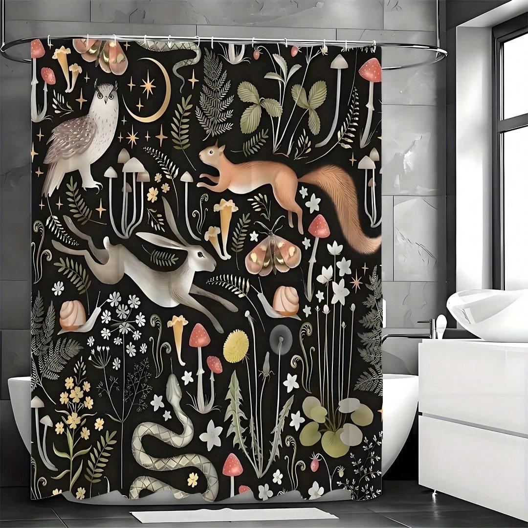 

Занавеска для душа «Зачарованный лес»: Насладитесь волшебным дизайном, мягкой тканью и природными мотивами для вашей уютной ванной комнаты. 90x180cm