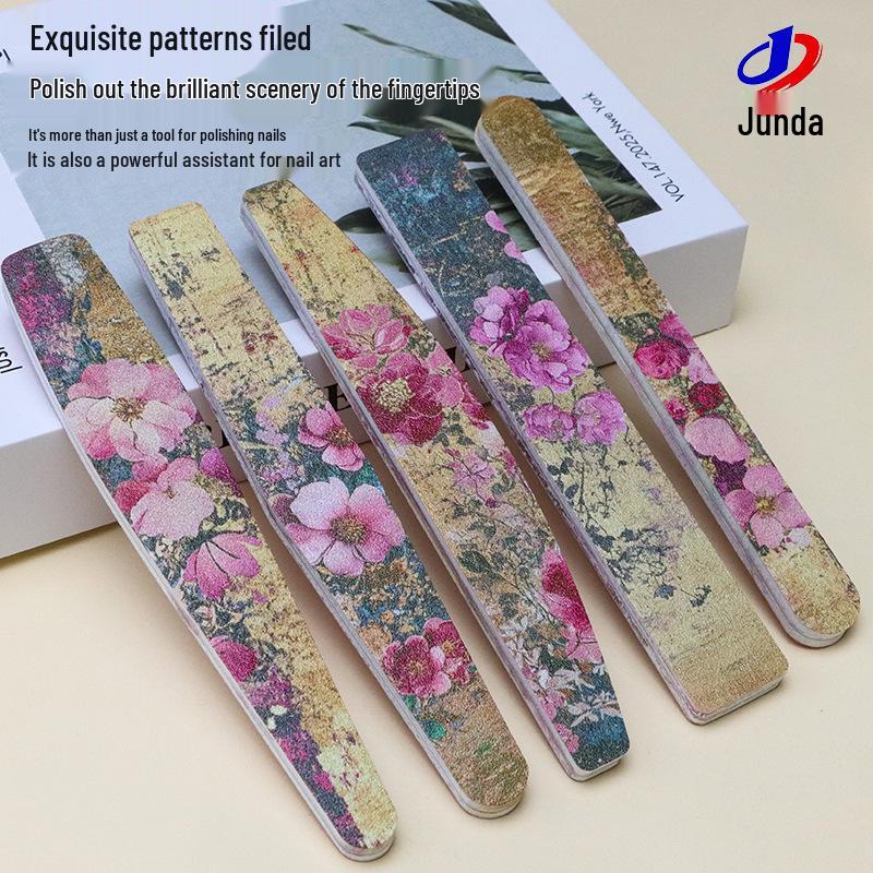 

Exquisite Pattern Sponge Nail File – Wear-Resistant, Thickened Buffing & Grinding Strip