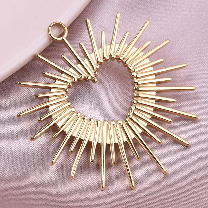 5pcs Metal Heart Pendant 3D Smooth Love Sun Stainless Steel Charms For Jewelry Making Bulk Women/Men Pendants Handmade Bracelets