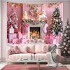 1pc Christmas Decoration Poster Tapestry, Christmas Tree Snow Scene Decoration Photography Background Banner
