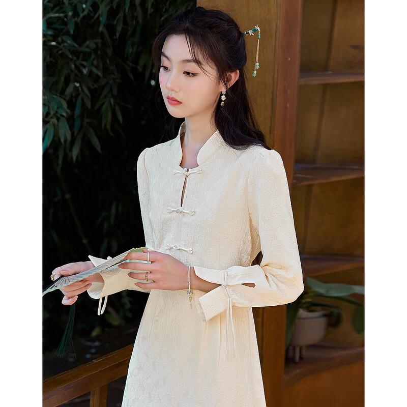 New Chinese Style Cheongsam Midi Dress