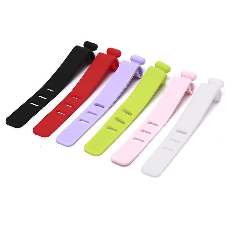 Silicone Data Cable Organizer Headphone Cord Finishing Buckle Wrap Tie Strap