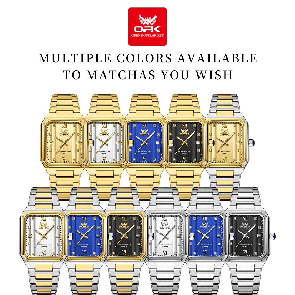 OPK 6043 Mens Watch Original Simple Fashion Quartz Wristwatch Waterproof Luminous Watches For Men Zircon Scale With Box Reloj
