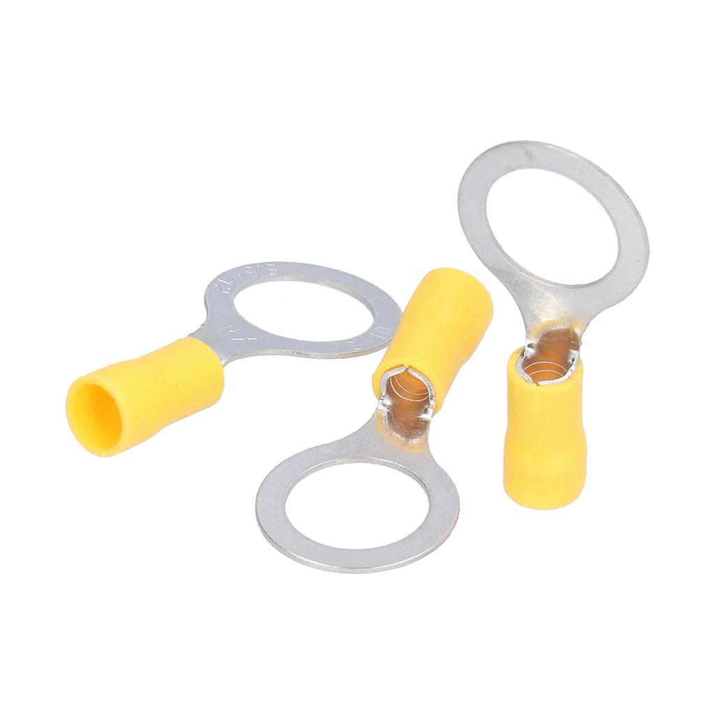 25Pcs Ring Terminal Electrical Wire Cable Crimp Connector RV5?12 Accessory Set Kit Yellow
