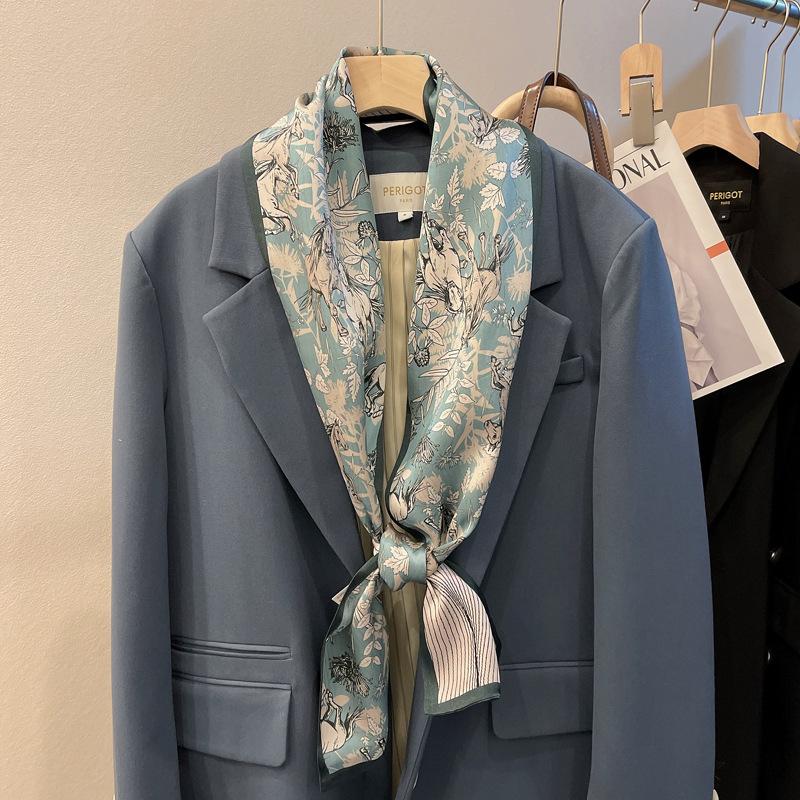 

Hangzhou Silk Mulberry Silk Small Silk Scarf Lines And Horse Versatile Double-Sided Silk Scarf Fine Narrow Scarf Ribbon 15-150cm