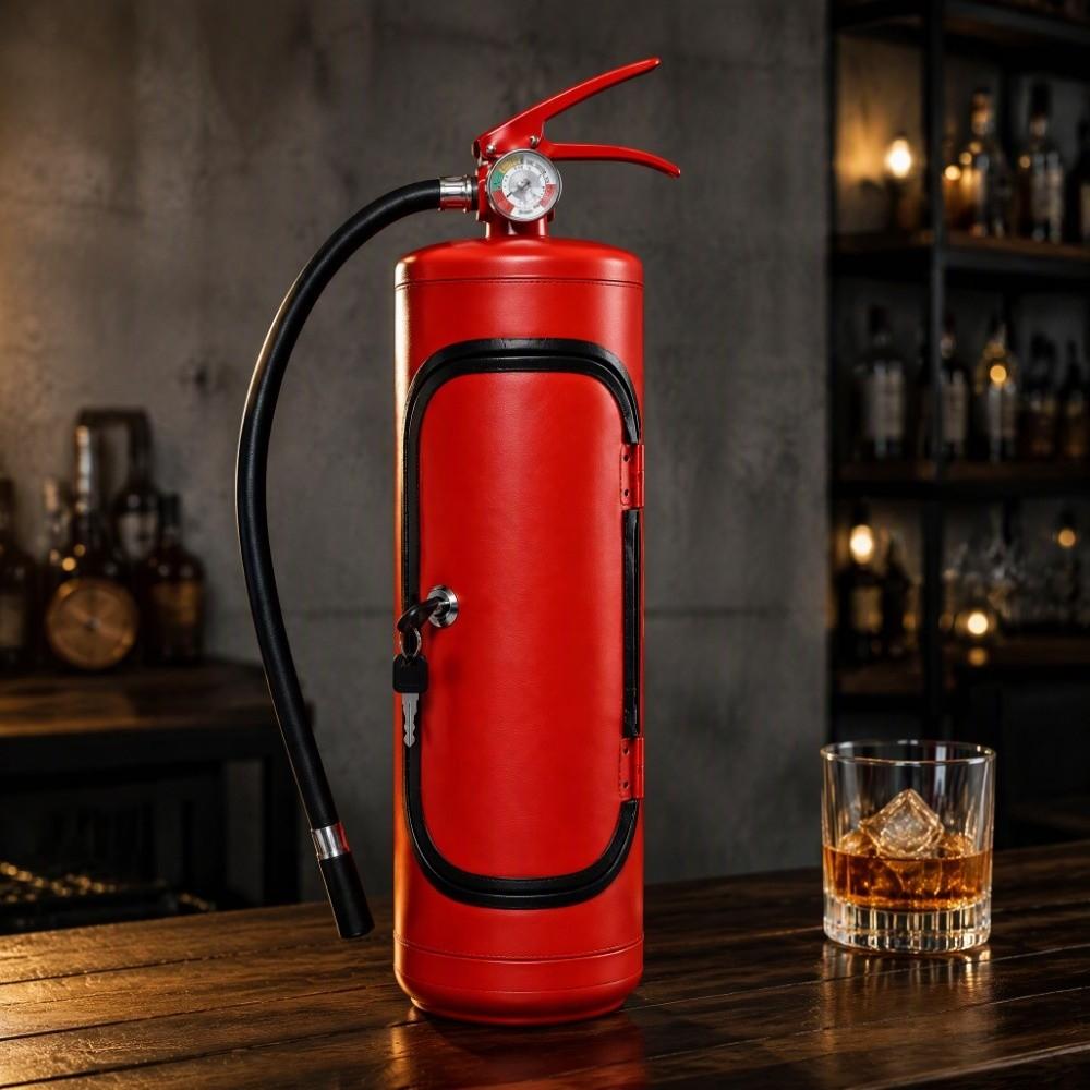 Iron Fire Extinguisher Wine Cooler Fire Extinguisher Shape Wine Bottle Rack Outdoor Picnic