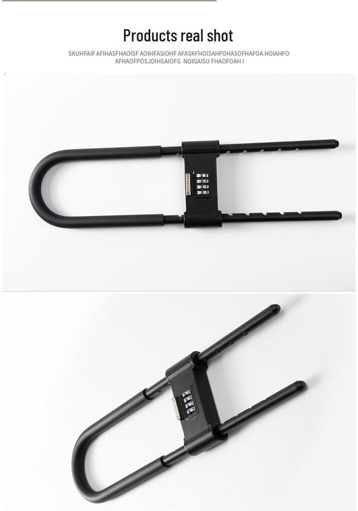 Shear & Pry-Resistant U-Shaped Glass Door Password Lock