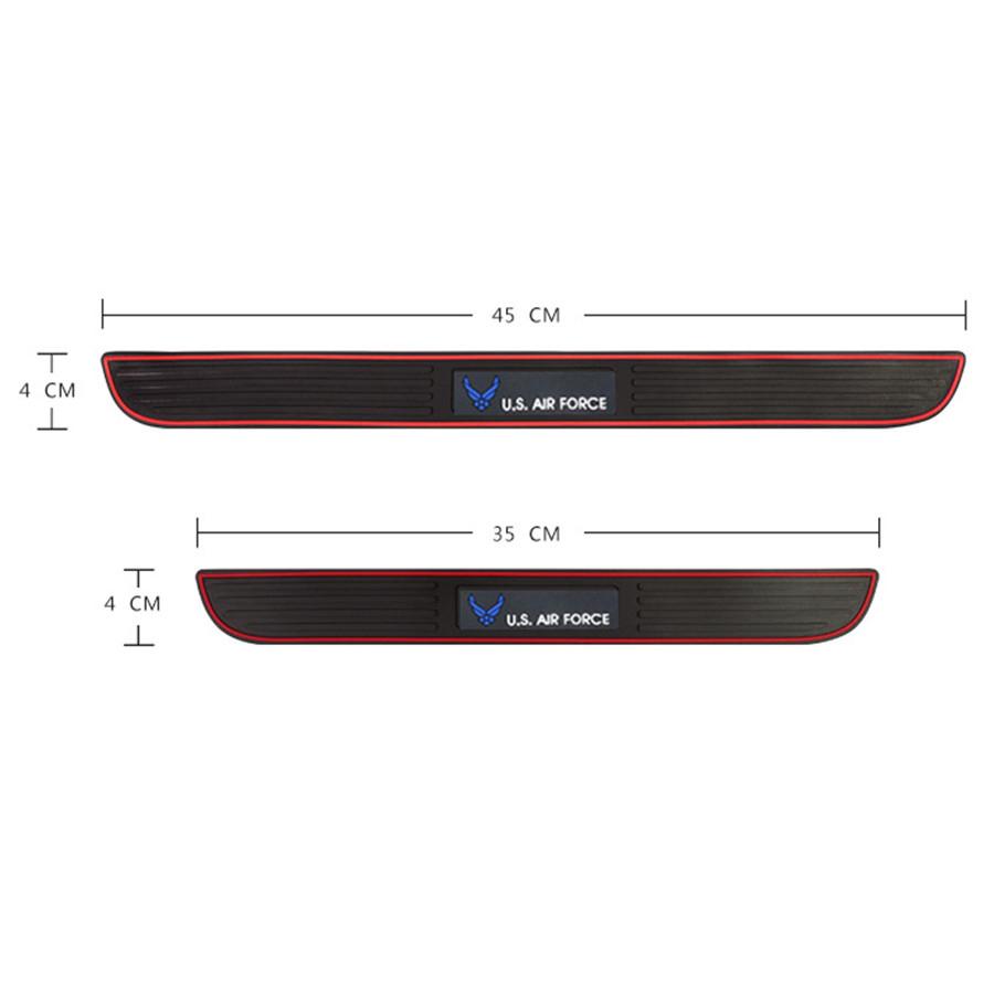 4PCS Universal US AIR FORCE Style Rubber Car Door Scuff Sill Cover Panel Step Protector Bumper Corner Protector