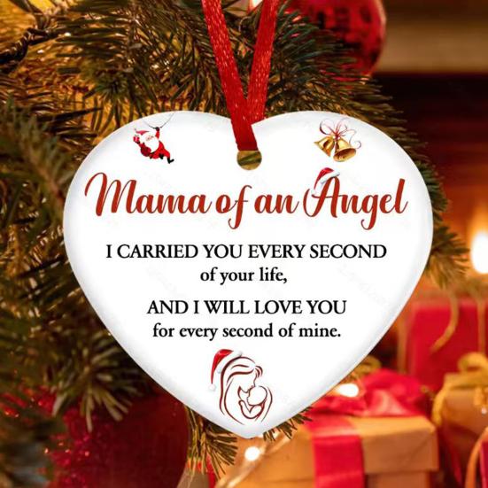 Memorial Christmas Ornaments Hug from Heaven Heart Shaped Christmas Tree Ornament Sympathy Gifts for Loss of Loved One