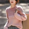Women's High-End Gradient Color Loose Crew Neck Knit Top Autumn Winter Retro Sweater Inner Wear Base Layer