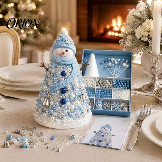 Handmade Gift for Craft Lovers DIY Beaded Tree Kit Adults, Christmas Bead Kit, Decorative Faux Pearl Beading 3D Ornament Holiday Tabletop Mantel