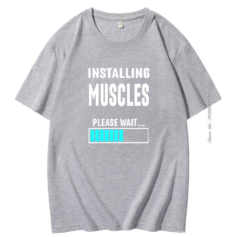 Bodybuilding Muscle Training Cotton Tshirt Installing Muscles Short Sleeve Tshirt Summer New Shirts And Tshirts Print T Shirt
