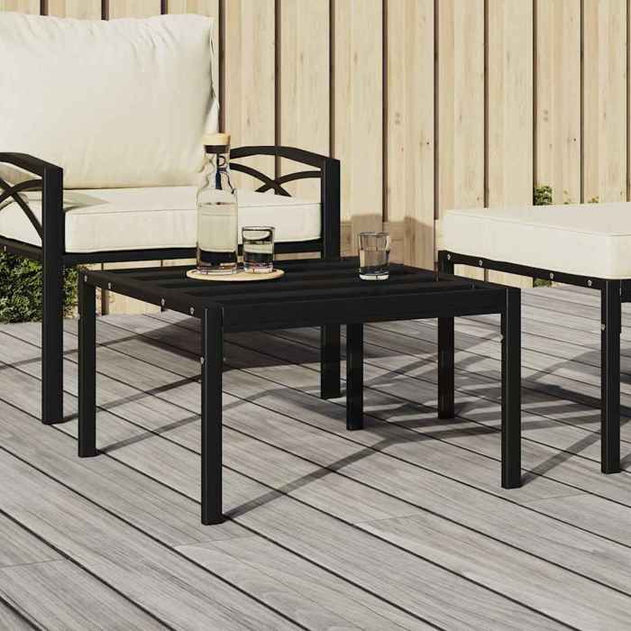 VidaXL Table basse de jardin noir 60x60x35 cm acier, table de jardin, table de patio, mobilier de patio, table d'extérieur, 362726