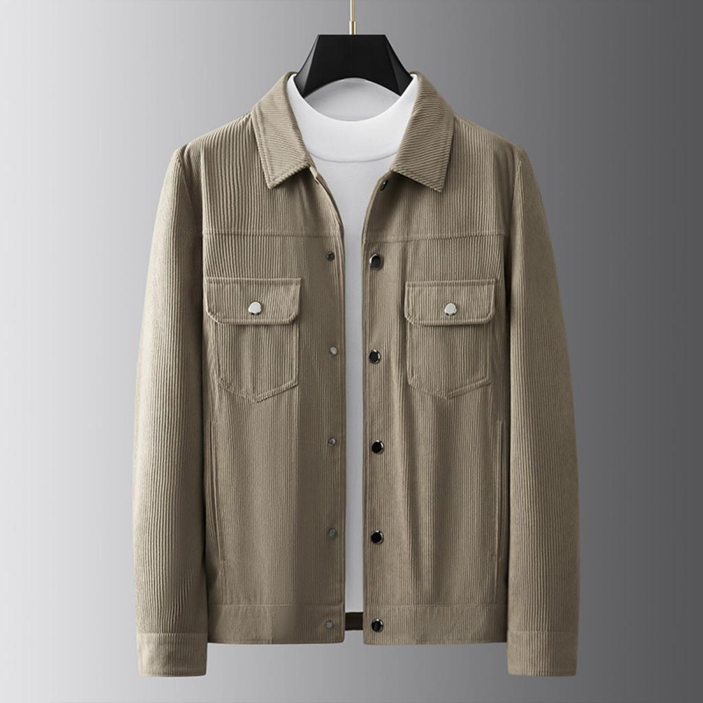 Neue Cordjacke Herren Locker Revers Lässig Baseballjacke, Leichter Luxus Arbeitskleidung Stil Oberbekleidung Für Herbst