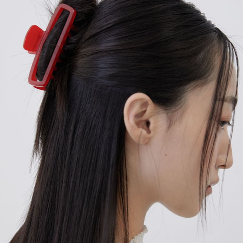 

byweekend Rast square hair clip deep green