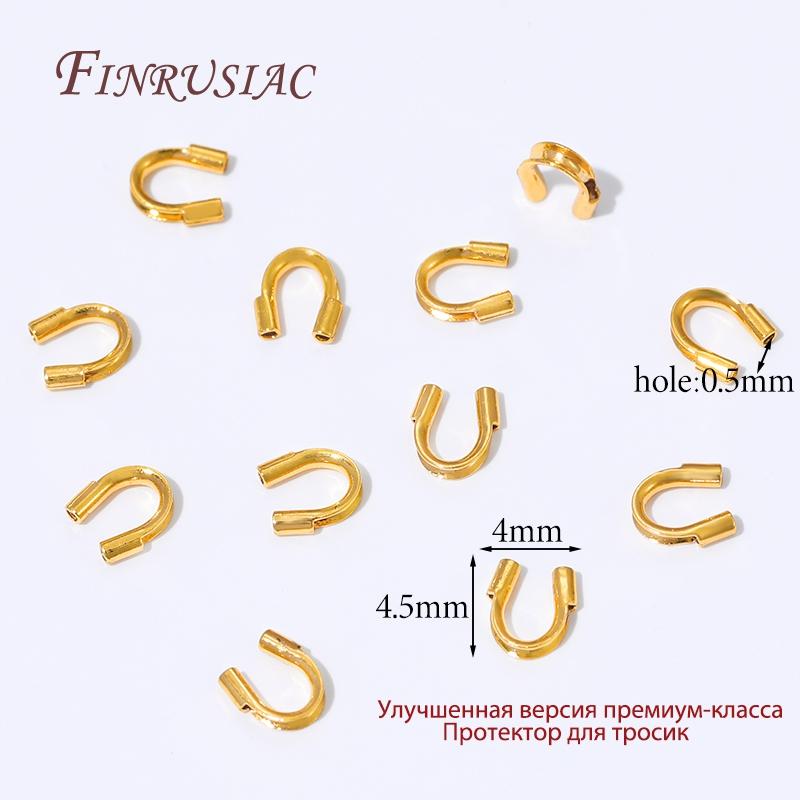 

18K Gold Plated Protective End Caps (protectors) For Rope,Wire Protectors U Shape Clasps Connector For Jewelry Making Supplies 50 pcs