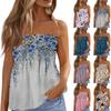 Haut T-shirt moulant tendance et sexy pour femme, sans manches, dos nu, élastique, imprimé floral
