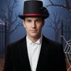 Vibrant Red Gothic Top Hat Classic Black Halloween Cosplay Headpiece Rose Gentleman Cap  Live Shows