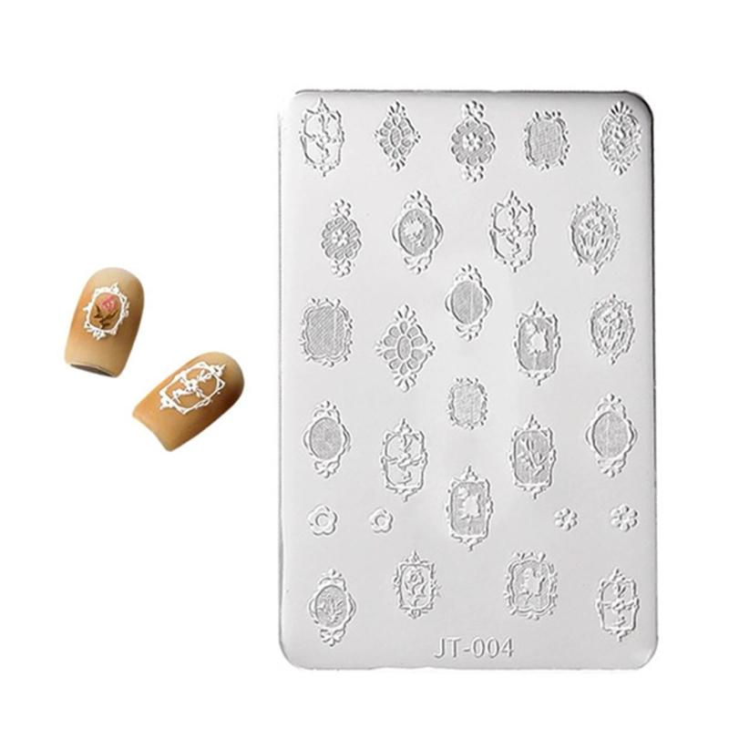 Food Grade Silicone Nail Art Mold With Floral 3D Embossed Design Nail Stamp For Easy DIY Beautiful Creation