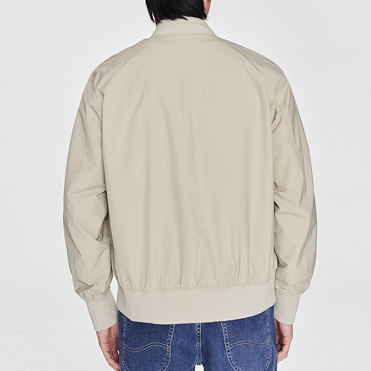 Lee Solid Color Zip Baseball Collar Jacket Men jackets Light-Cyan-Gray LMT006890100092A05169