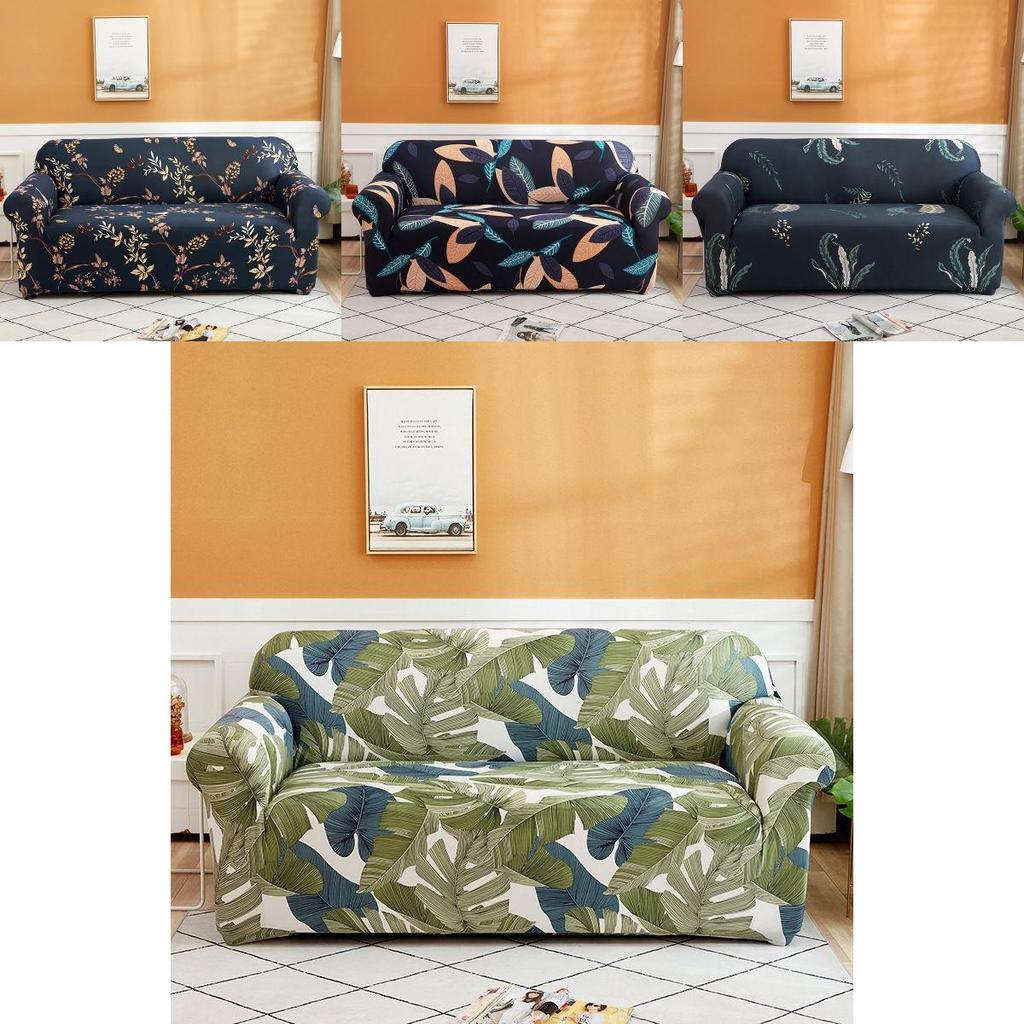 Floral Leaves Printed Soft Sofa Cover For 1/2/3/4 Seater Couches Excellent Fit And Stretch