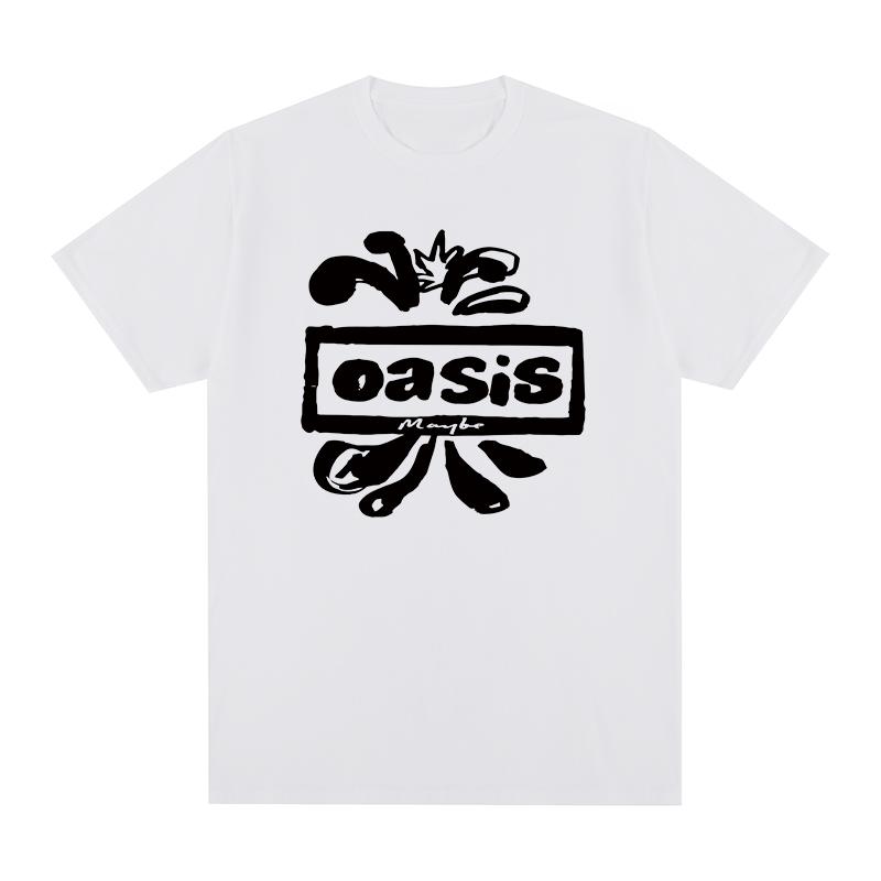 Oasi Band Logo Vintage T-shirt Rock Liam Gallagher British Music Albums Cotton Men T shirt New Tee Tshirt Womens Tops