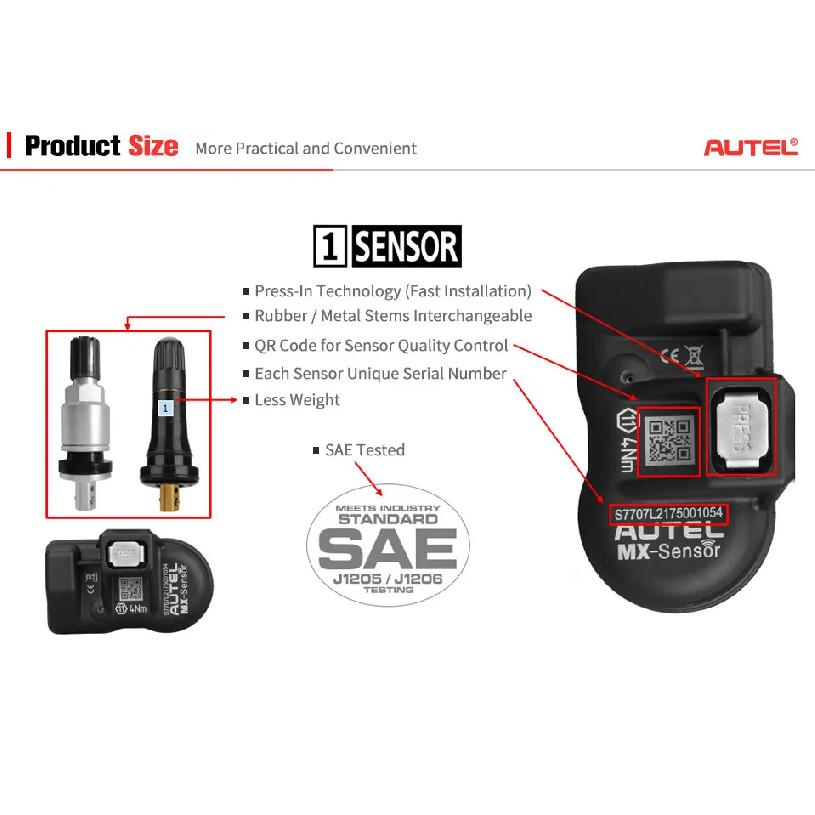 AUTEL MX Sensor 433 315 TPMS Mx-Sensor Skaner Narzędzia do Naprawy Opon Akcesorium Samochodowe Tester Programator Monitora Ciśnienia w Oponach
