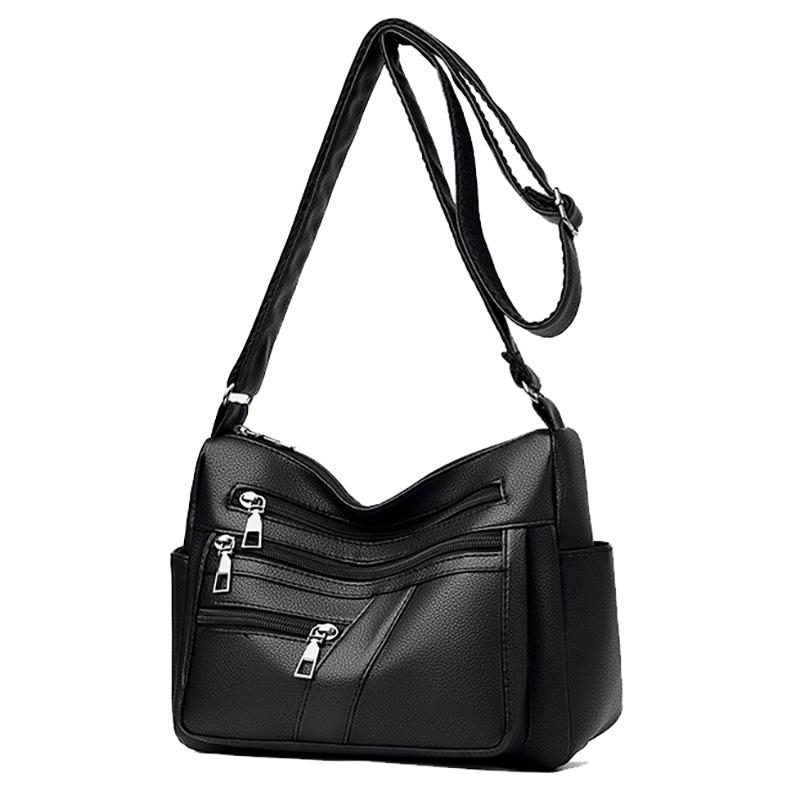 Fashion Crossbody Bag 2025 Hot Soft Multi-layer Joker Shoulder Bag PU Waterproof Large-capacity Multi-pocket Practical Messenger Bag