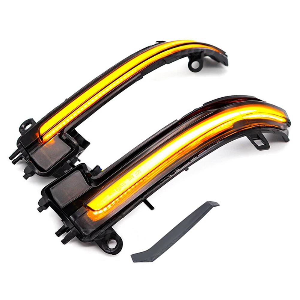 

2 шт. Світлодіодний покажчик повороту дзеркала заднього виду Водонепроникна лампа-індикатор бічного дзеркала ABS Світлодіодний динамічний покажчик повороту для автомобільного освітлення чорний