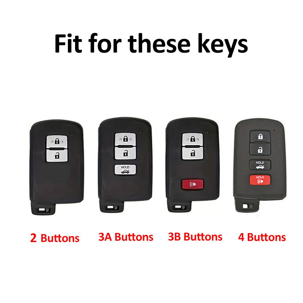 2 3 4 Buttons Silver Edge TPU for Toyota Camry RAV4 Avalon Auris Car Shell Fob Keyless Holder Smart Key Cover Case Bag Holder Protector