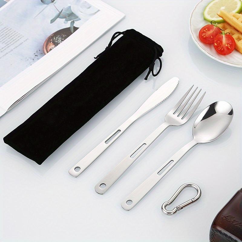 Stainless Steel Portable Outdoor Camping Multi-functional Combination Cutlery Knife and Fork Set Fan Fork and Spoon