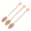3pcs Wood Honey Dipper Heart Pattern Chinese Cherry Wooden Mixing Stirrer Kitchen Tableware