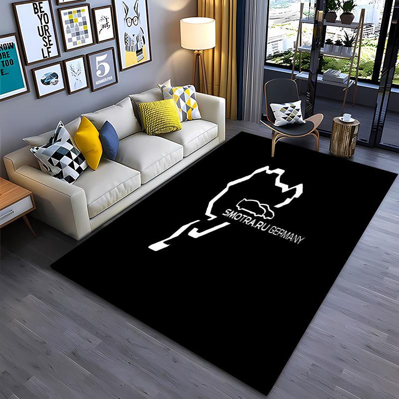 Nürburgring F1 Rennstrecke Teppich Rutschfester Teppich für Wohnzimmer Schlafzimmer Sofadekor KinderSpielBodenmatte Teppich