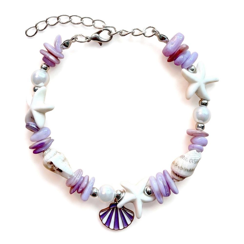 Серия «Морской Океан» Браслет с ракушками и морскими звездами Регулируемый Цветной Бохо-браслет-браслет с ракушками Жемчужный Летний Браслет Отпуск