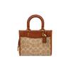 Rogue 17 Klassische Monogramm Commuter Mode Canvas und Leder Tragetasche Damen Tragetasche Braun Khaki CP238-B4NQ4