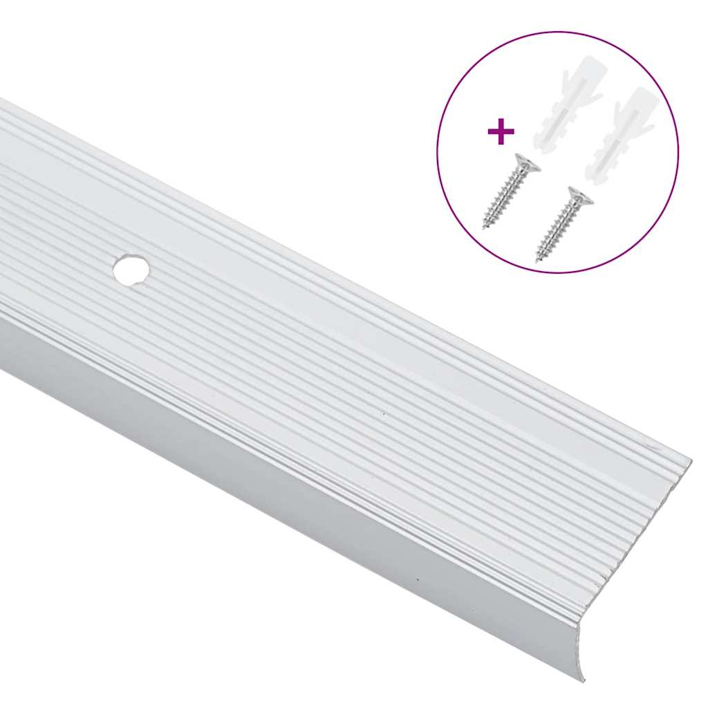 Stair Edge Profiles 10 pcs Silver 67 x 3.5 x 3 cm Aluminum