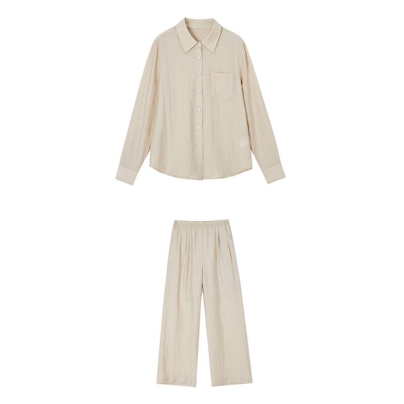 Women's Autumn Linen Blend Shirt & Pant Set