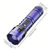 Multi functional strong light zoom flashlight, portable anti fall USB multi-mode outdoor work essential item, adventure hiking, emergency needs