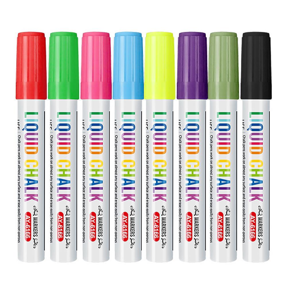 Colored Liquid Chalk Can Wipe 8 Colors of Dust-free Blackboard Graffiti Markers Markers Light Boards Fluorescent Pens