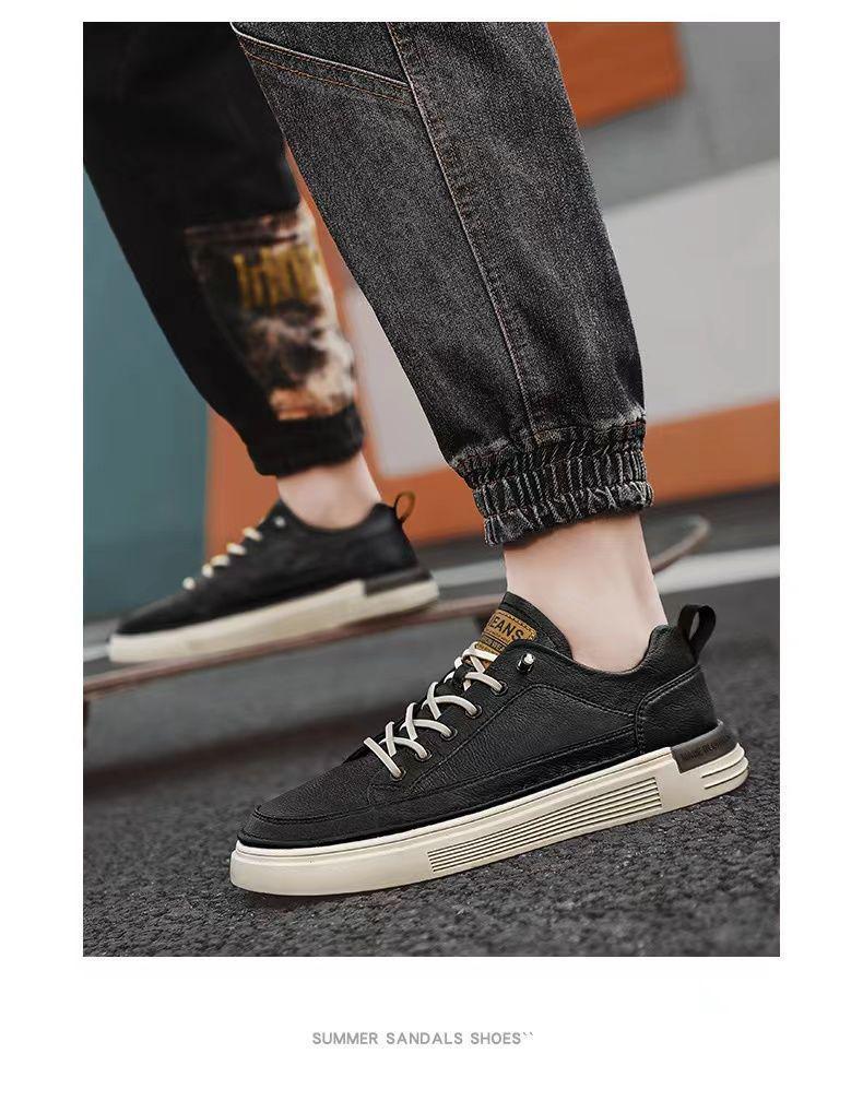 2025 Men's Trendy Autumn White Leather Casual Sports Shoes