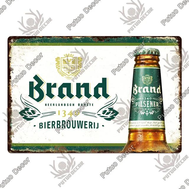 

Putuo Decor Netherlands Beer Brand Vintage Tin Sign Metal Wall Decor for Pub Kitchen Bar Man Cave Club Retro Plaque Decorat 20x30cm（7.8x11.8inch）