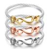 European & American Stylish 10MM Fish Hook & 8-Shaped Three-Color Stainless Steel Bracelet