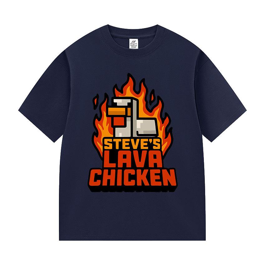Steve‘s Lava Chicken Jockey Funny Meme T Shirts Men Women Fashion Humor Cotton T-shirts Vintage Oversized Short Sleeve Tops Tees