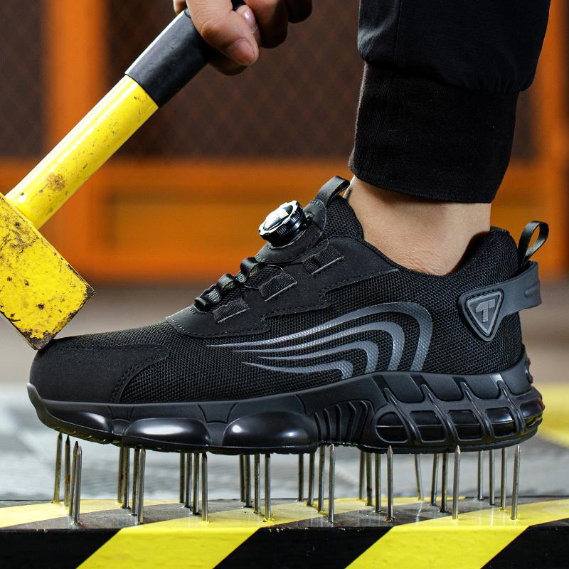 Rotary Button  Safety Shoes For Men, Anti-impact And Anti-piercing Work Shoes, Fashionable Men's Sports Shoes, And Safety Pro