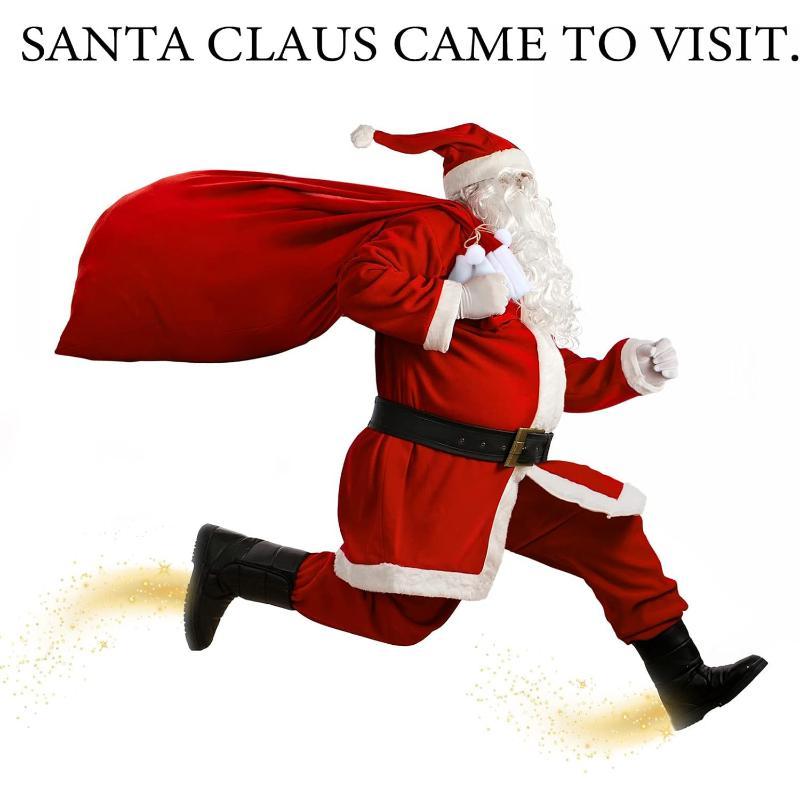 Large Festive Christmas Santa Gift Bag Rope Pocket Design Reusable Sack for Kids Holiday Present Storage