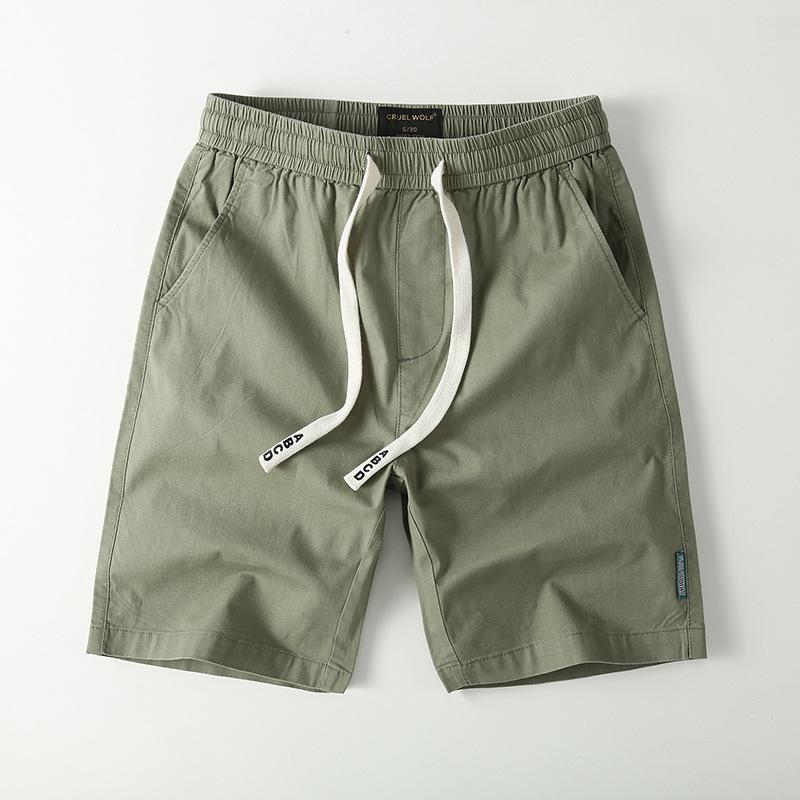 Summer New Casual Shorts Men's Trendy Lightweight and Versatile 5-point Casual Pants Drawstring Elastic Half Cut Workwear Pants