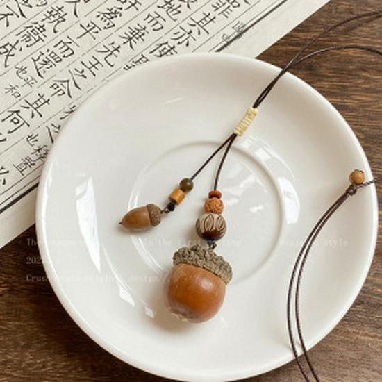 Vintage Ethnic Acorn Pendant Necklace - Retro Chinese Long Sweater Chain