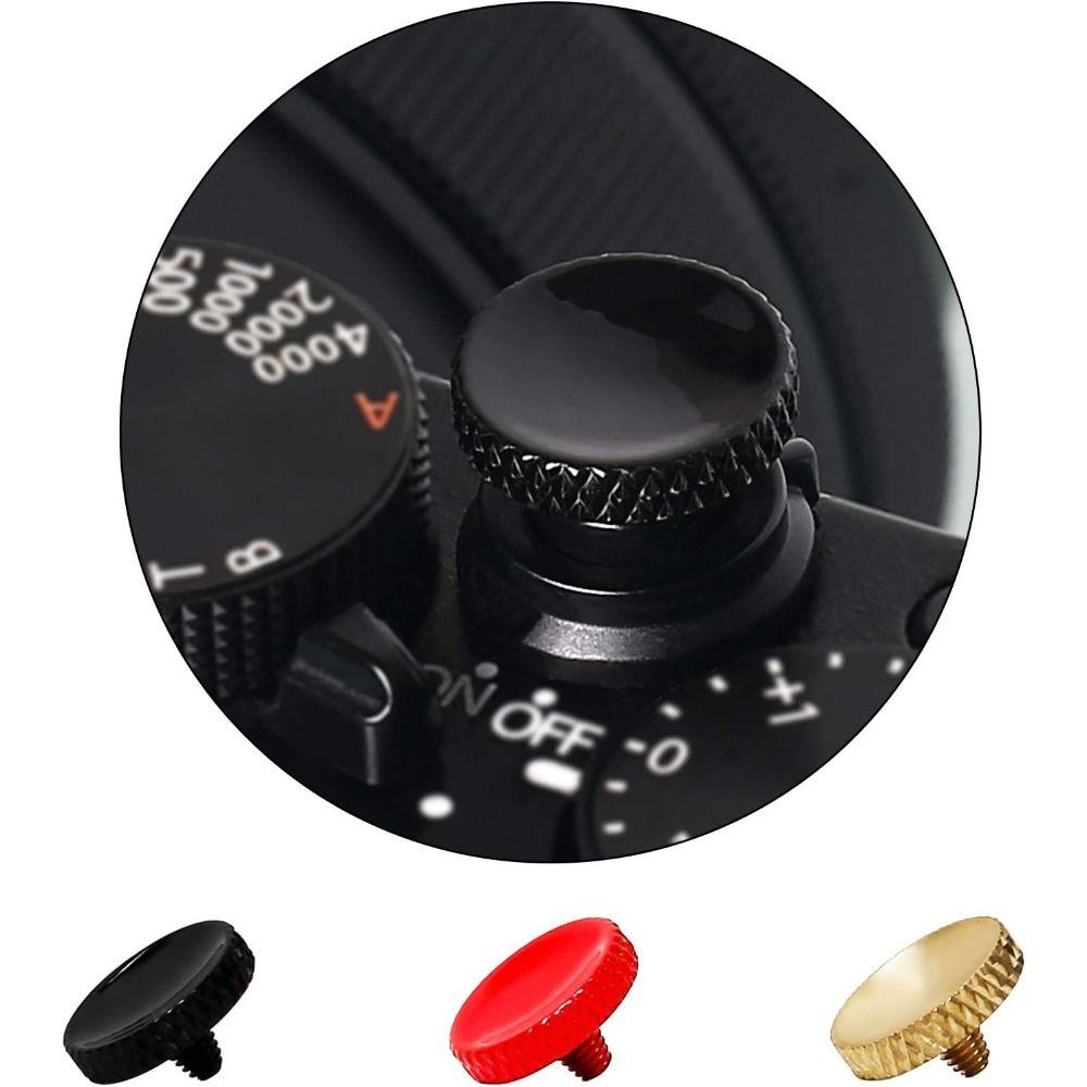 Brass Shutter Release Concave Rubber Ring Shutter Button for Fujifilm/Leica/Nikon/Sony DSLR Camera